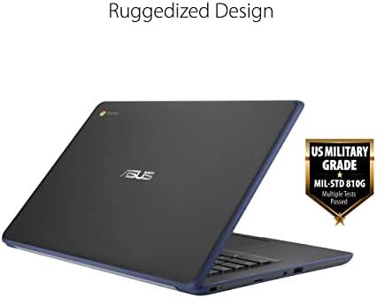 ASUS Chromebook C403 Rugged & Spill Resistant Laptop, 14.0 HD, 180 Degree, Intel Celeron N3350 Processor, 4GB RAM, 32GB eMMC, MIL-STD 810G Durability, Dark Blue, Education, Chrome OS, C403NA-WS42- - Image 2