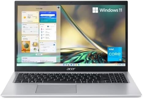 Acer Aspire 5 A515-56-32DK Slim Laptop - 15.6 Full HD IPS Display - 11th Gen Intel i3-1115G4 Dual Core Processor - 4GB DDR4 - 128GB NVMe SSD - WiFi 6 - Windows 11 Home in S mode.