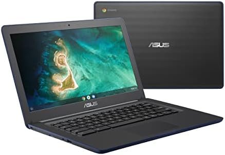 ASUS Chromebook C403 Rugged & Spill Resistant Laptop， 14.0 HD， 180 Degree， Intel Celeron N3350 Processor， 4GB RAM， 32GB eMMC， MIL-STD 810G Durability， Dark Blue， Education， Chrome OS， C403NA-WS42-