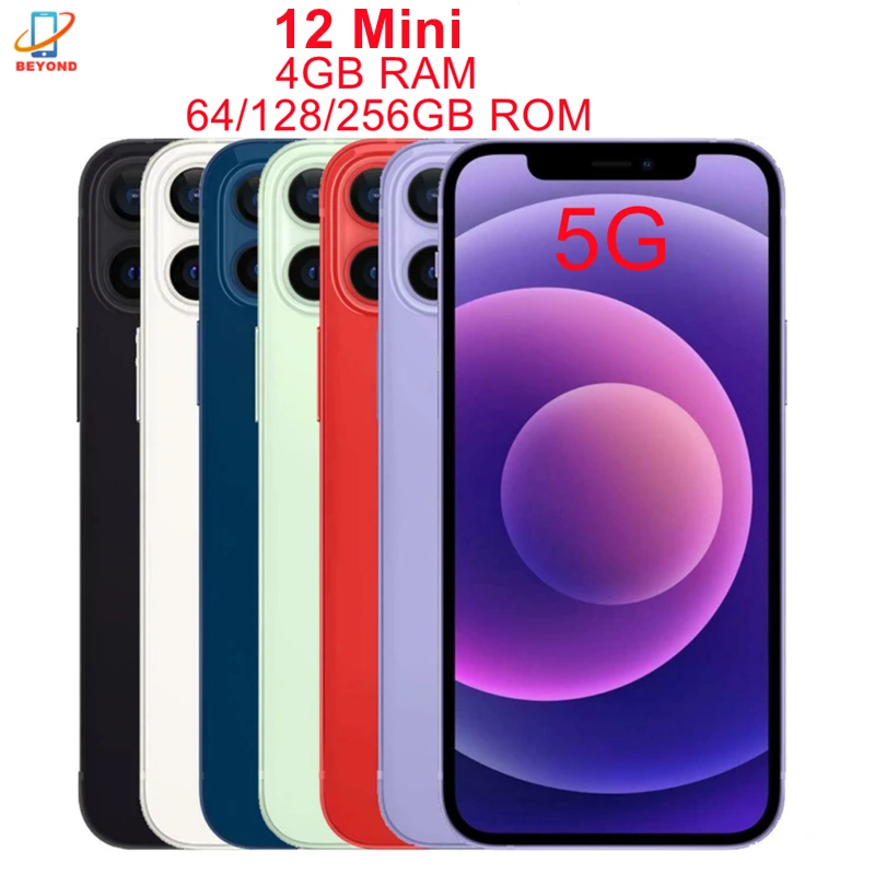 Apple iPhone 12 Mini iPhone12 Mini 5.4" A2176 A2399 Unlocked Genuine RAM 4GB ROM 64/128/256GB A14 IOS Face ID NFC 5G Cell Phone