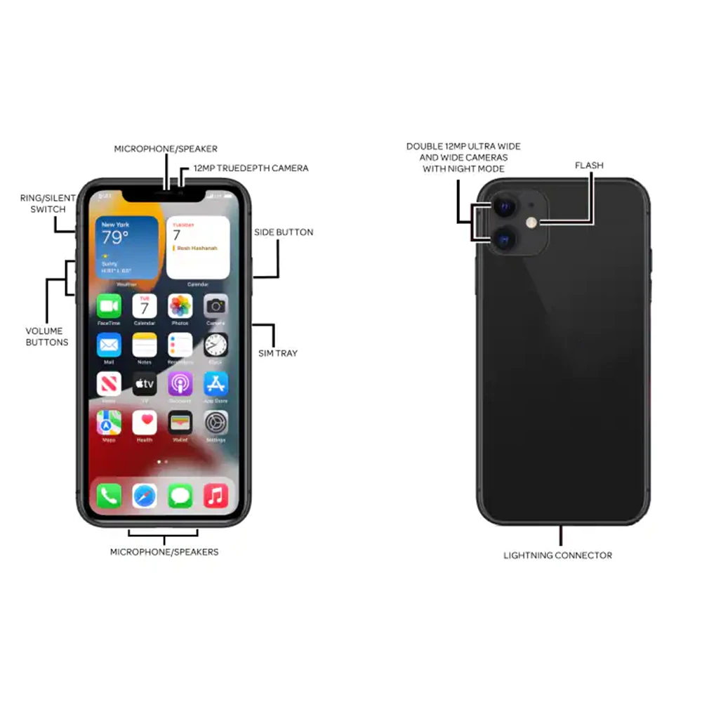 Used Apple iPhone 11 A13 Bionic Mobile Phone 6.1" 4GB RAM 64GB/128GB/256GB ROM Hexa Core 12MP NFC 4G LTE Original iOS Cellphone - Image 4