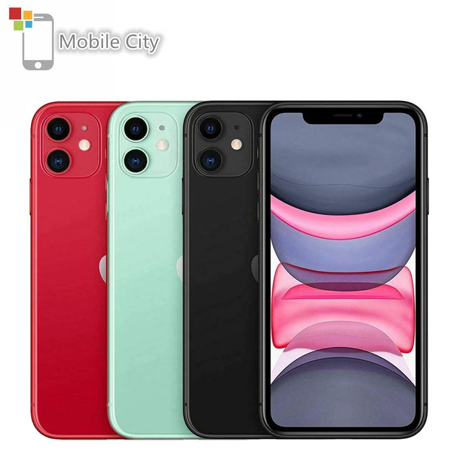 Used Apple iPhone 11 A13 Bionic Mobile Phone 6.1" 4GB RAM 64GB/128GB/256GB ROM Hexa Core 12MP NFC 4G LTE Original iOS Cellphone